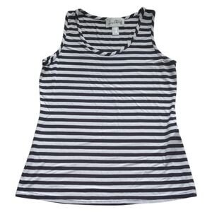 SZ6 Joseph Ribkoff Striped Tank Rayon Blend Black White